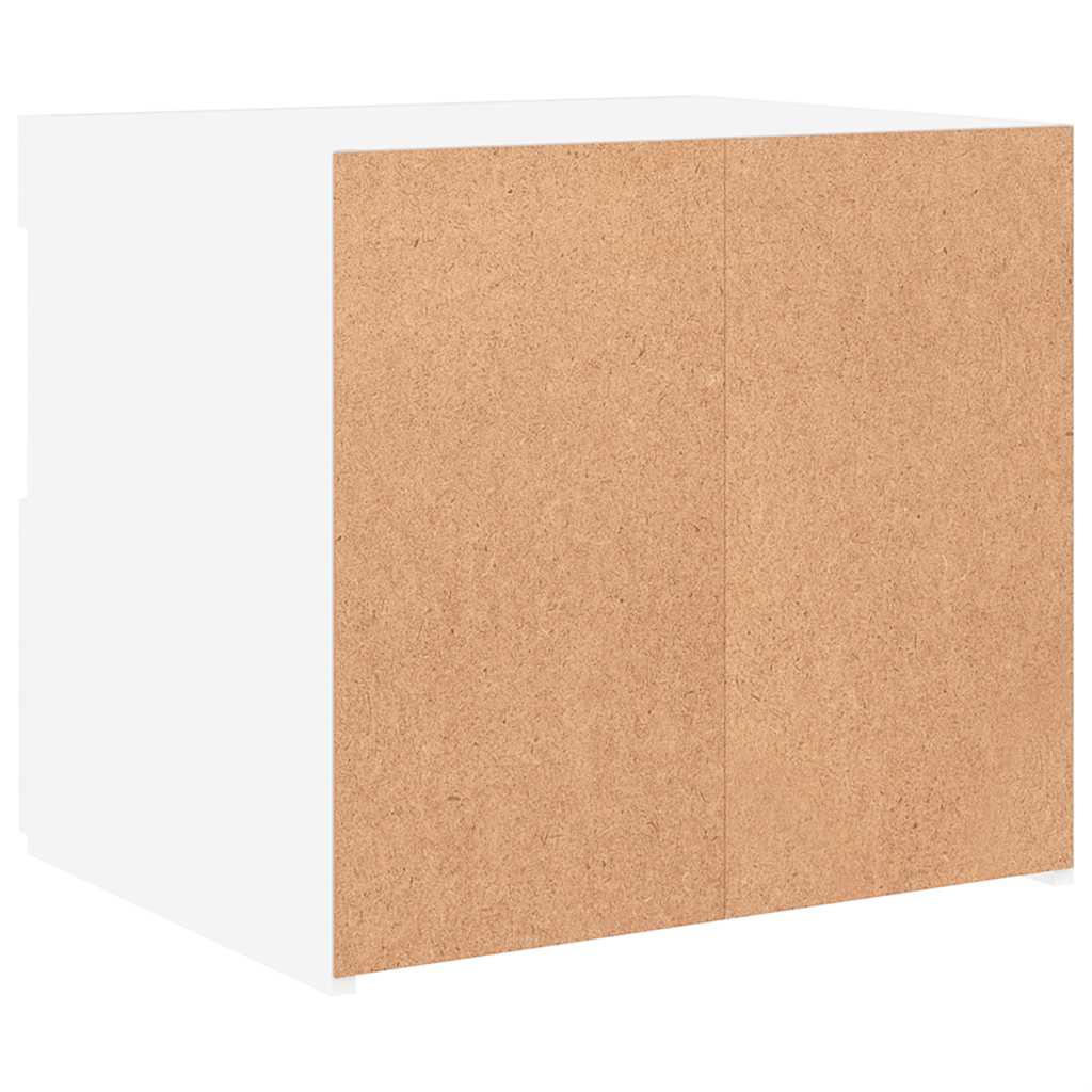 Tables de chevet avec lumières LED 2 pcs blanc 50x40x45 cm - XIOS