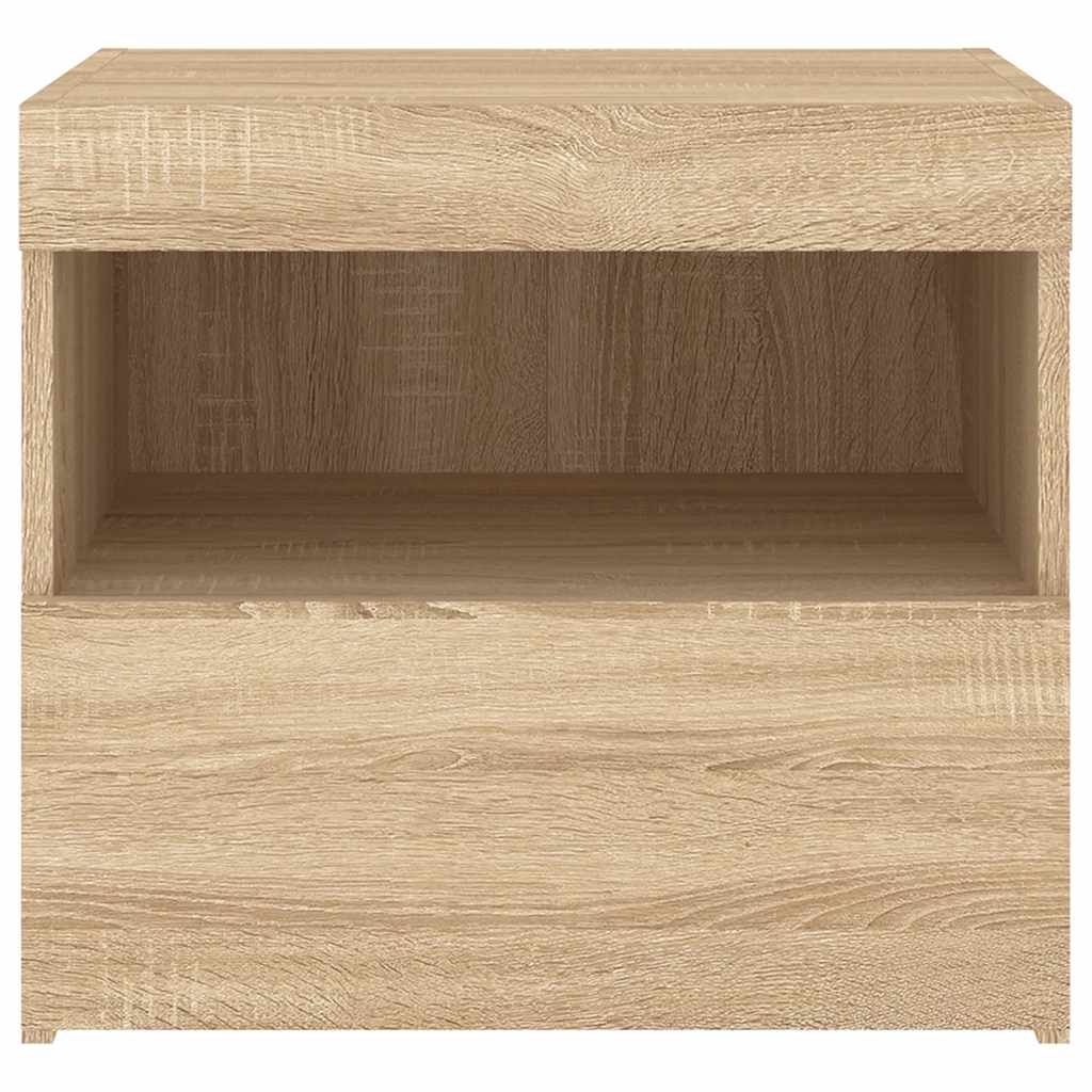 Table de chevet avec lumières LED chêne sonoma 50x40x45 cm - XIOS
