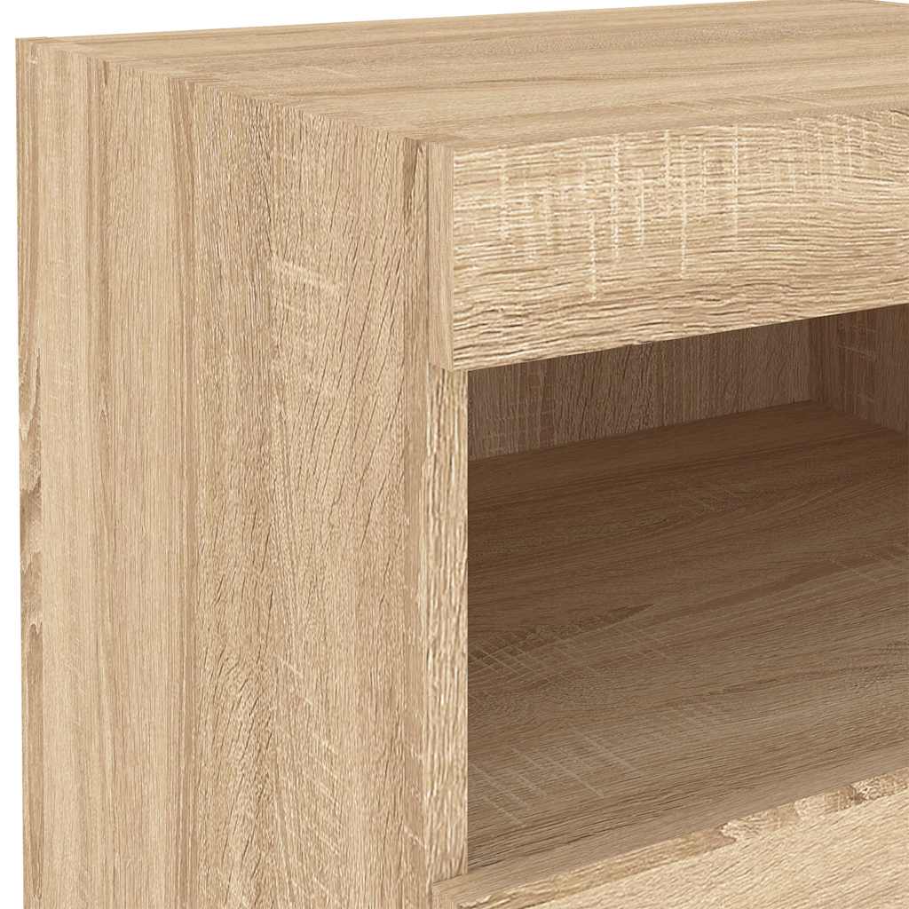Table de chevet avec lumières LED chêne sonoma 50x40x45 cm - XIOS