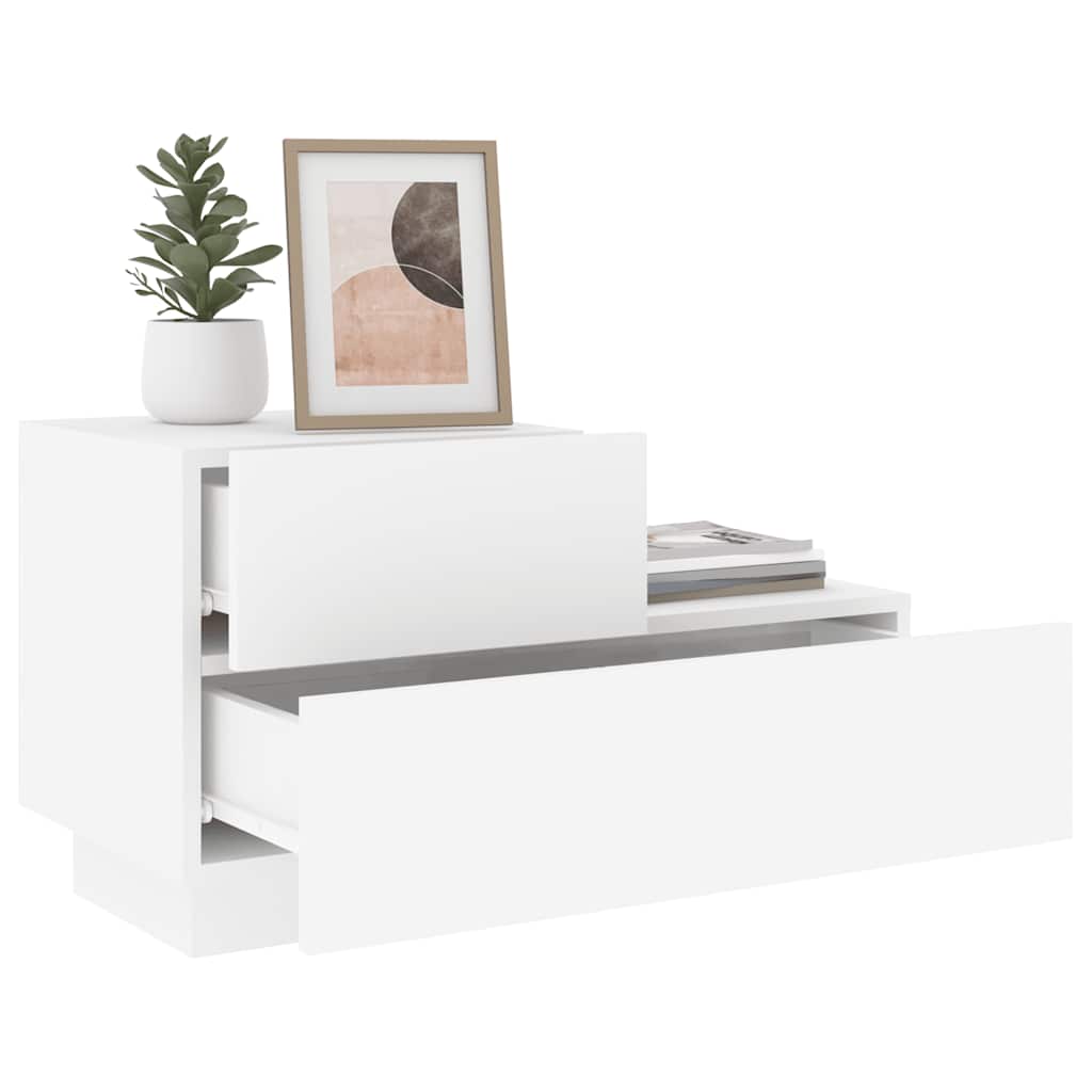 Table de chevet avec lumières LED blanc 70x36x40,5 cm - XIOS