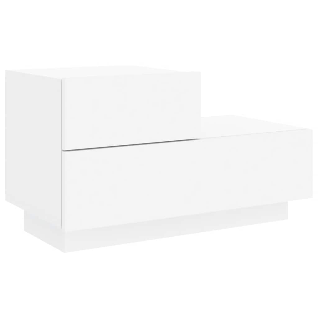 Table de chevet avec lumières LED blanc 70x36x40,5 cm - XIOS