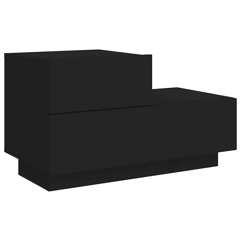 Table de chevet avec lumières LED noir 70x36x40,5 cm - XIOS