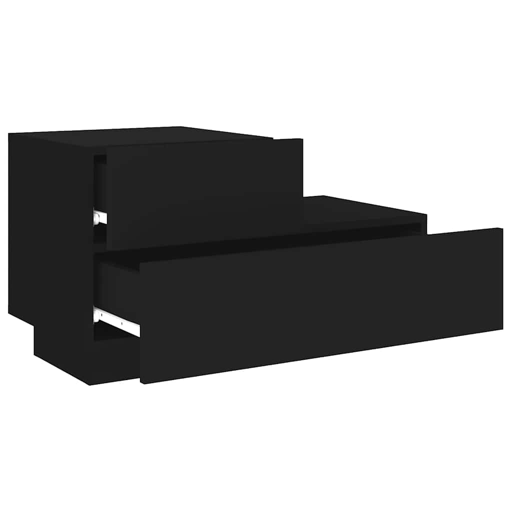 Table de chevet avec lumières LED noir 70x36x40,5 cm - XIOS