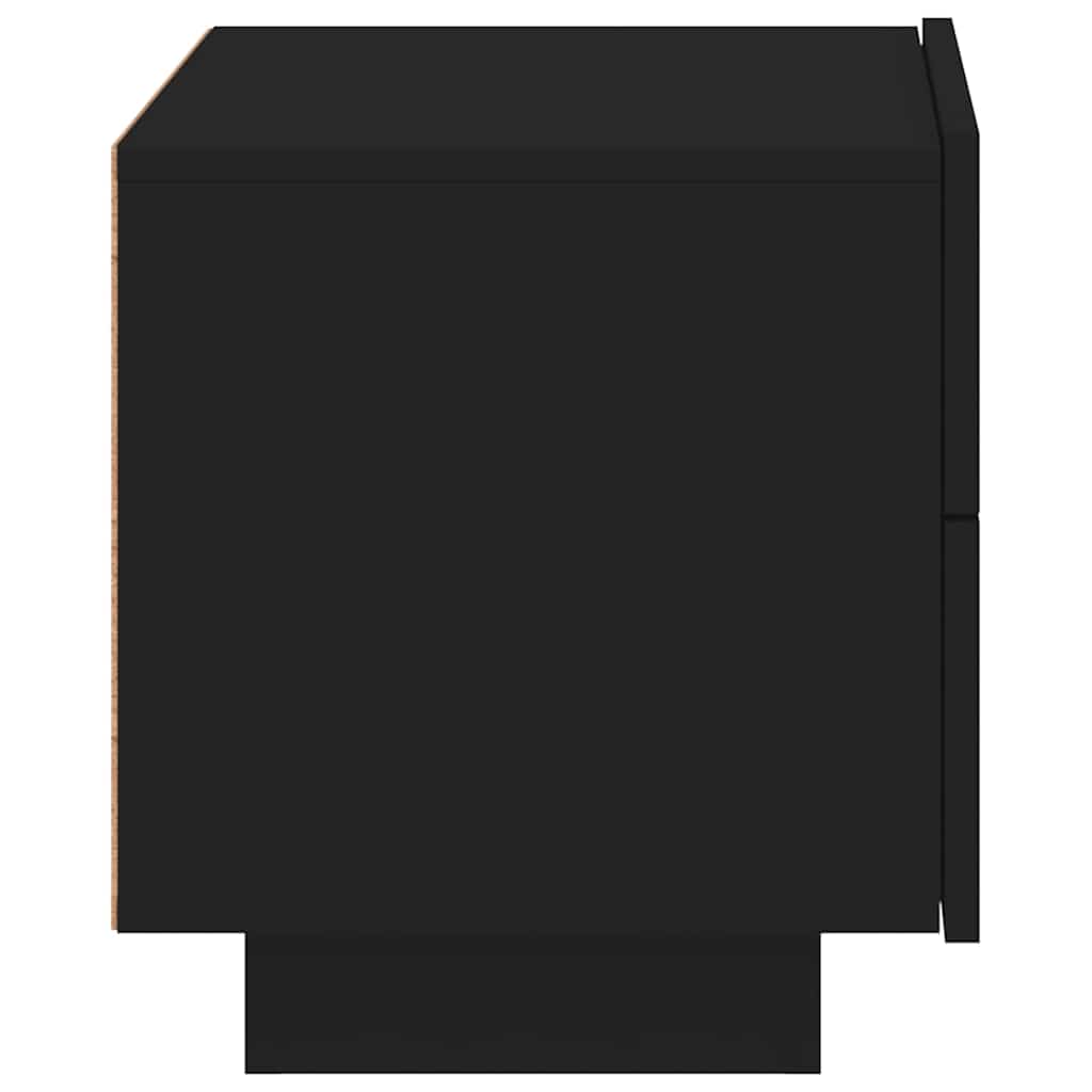 Table de chevet avec lumières LED noir 70x36x40,5 cm - XIOS
