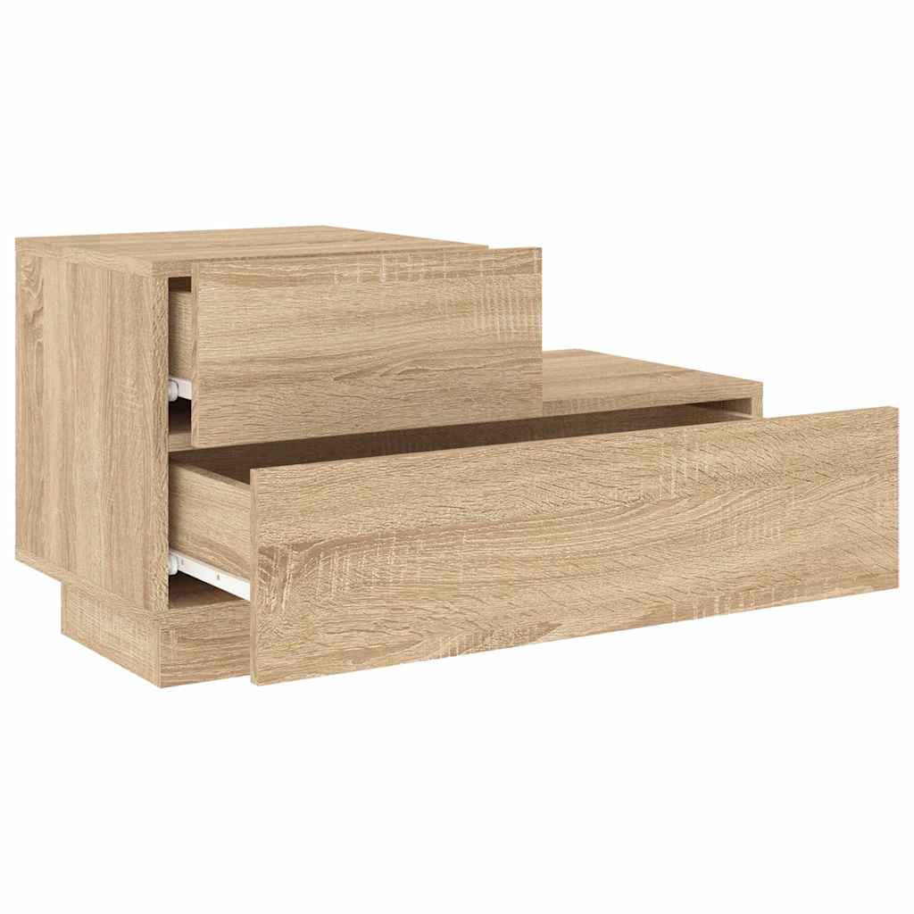 Table de chevet avec lumières LED chêne sonoma 70x36x40,5 cm - XIOS