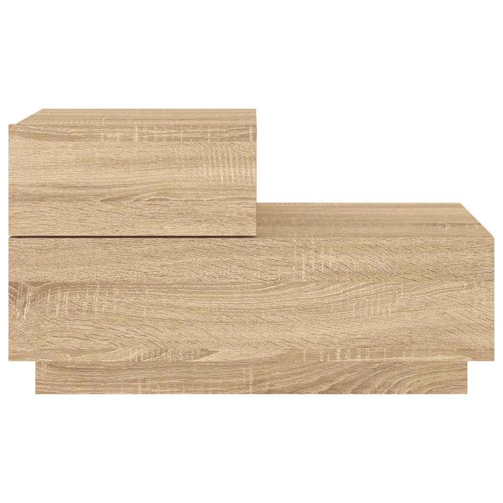 Table de chevet avec lumières LED chêne sonoma 70x36x40,5 cm - XIOS