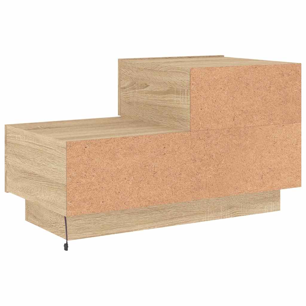 Table de chevet avec lumières LED chêne sonoma 70x36x40,5 cm - XIOS