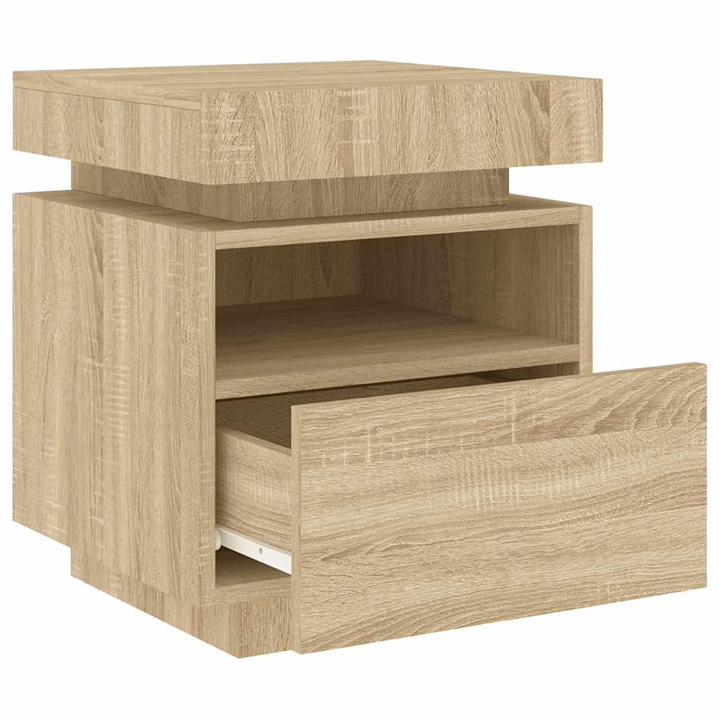 Armoire de chevet avec lumières LED chêne sonoma 40x39x48,5 cm - XIOS