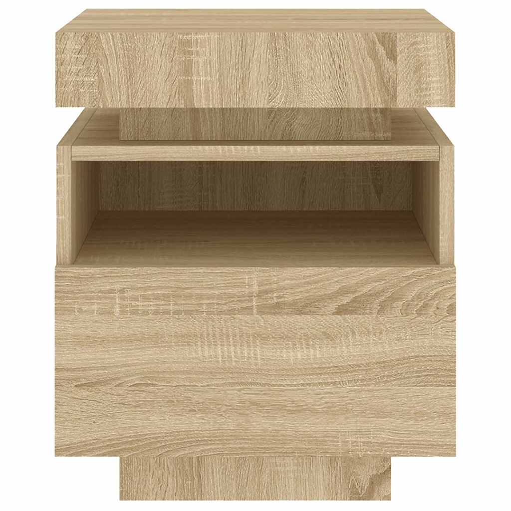 Armoire de chevet avec lumières LED chêne sonoma 40x39x48,5 cm - XIOS