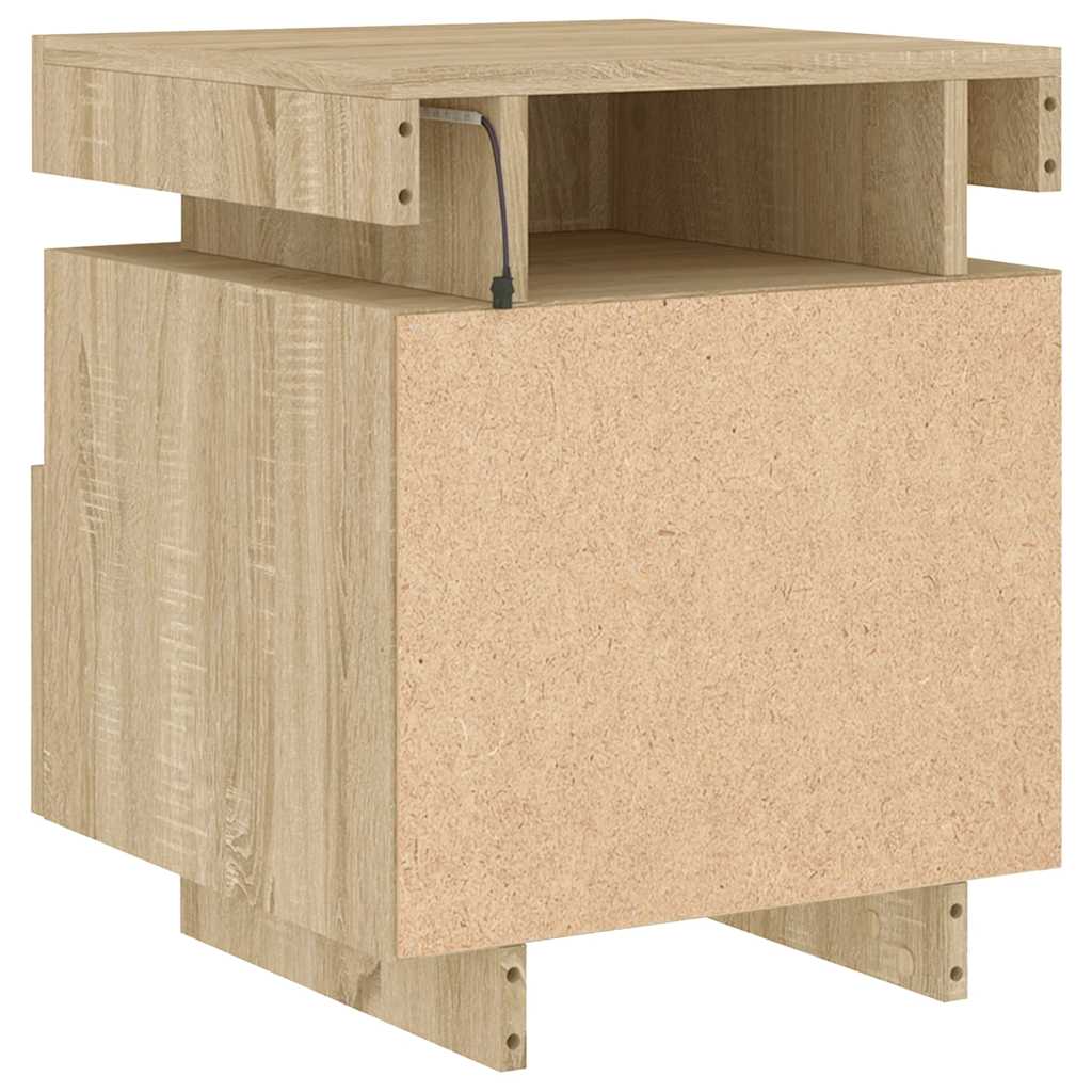 Armoire de chevet avec lumières LED chêne sonoma 40x39x48,5 cm - XIOS