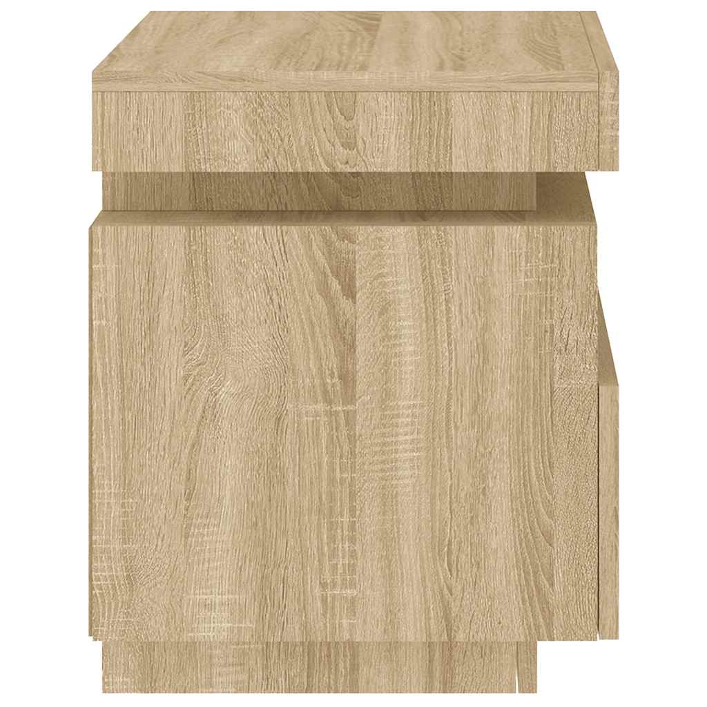 Armoires de chevet avec lumières LED 2 pcs chêne sonoma - XIOS