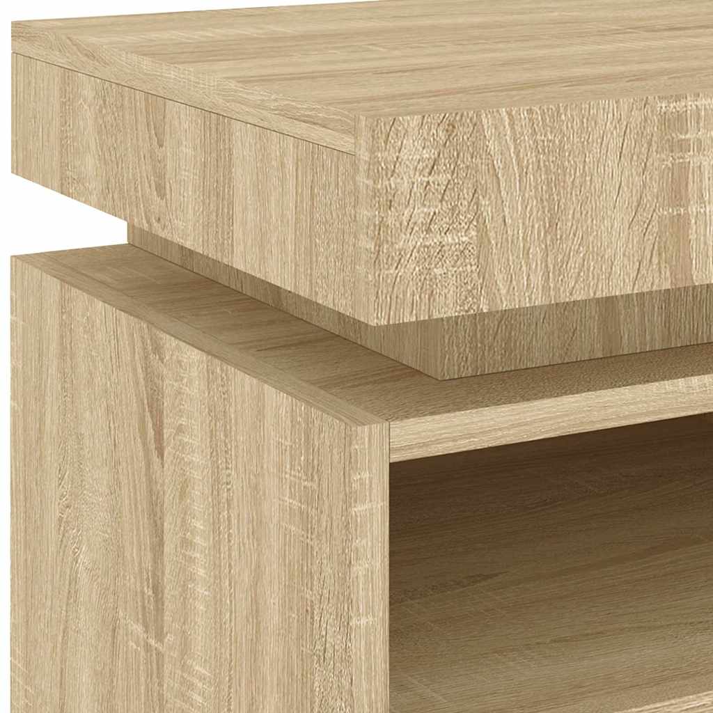 Armoires de chevet avec lumières LED 2 pcs chêne sonoma - XIOS