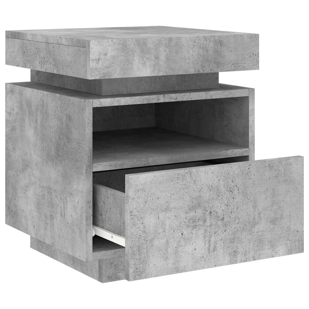Armoires de chevet avec lumières LED 2 pcs gris béton - XIOS