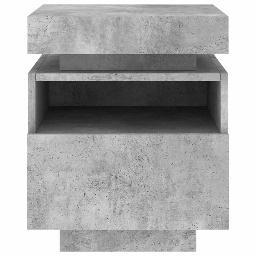 Armoires de chevet avec lumières LED 2 pcs gris béton - XIOS