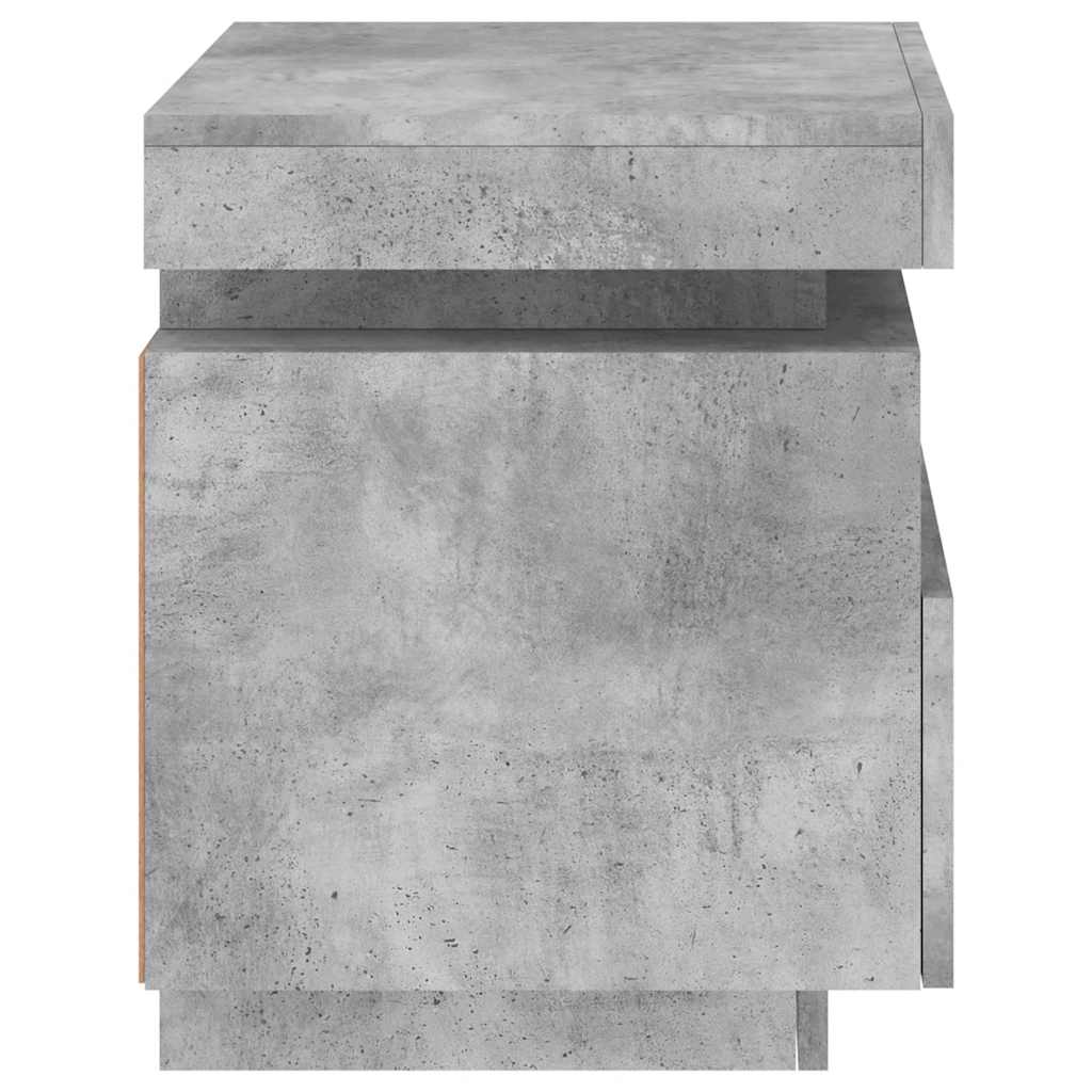 Armoires de chevet avec lumières LED 2 pcs gris béton - XIOS