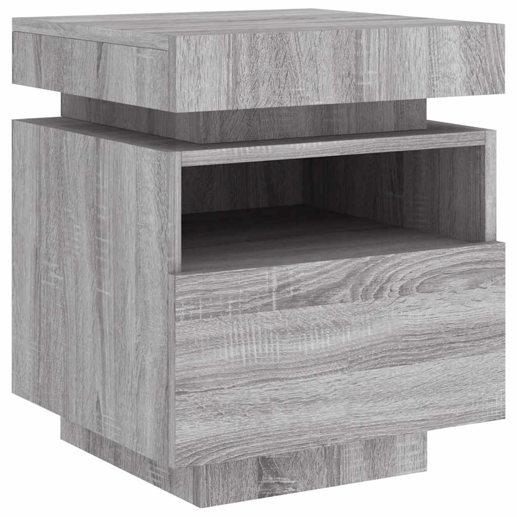 Armoire de chevet avec lumières LED sonoma gris 40x39x48,5 cm - XIOS
