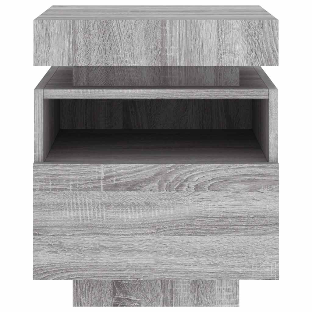 Armoire de chevet avec lumières LED sonoma gris 40x39x48,5 cm - XIOS