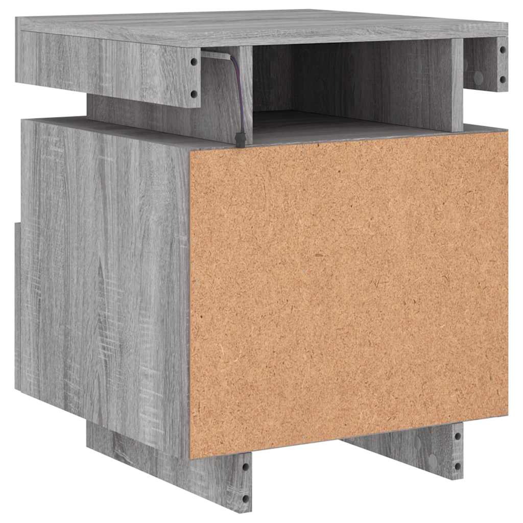 Armoire de chevet avec lumières LED sonoma gris 40x39x48,5 cm - XIOS