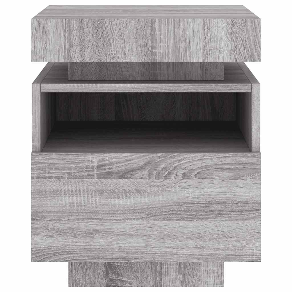 Armoires de chevet avec lumières LED 2 pcs sonoma gris - XIOS