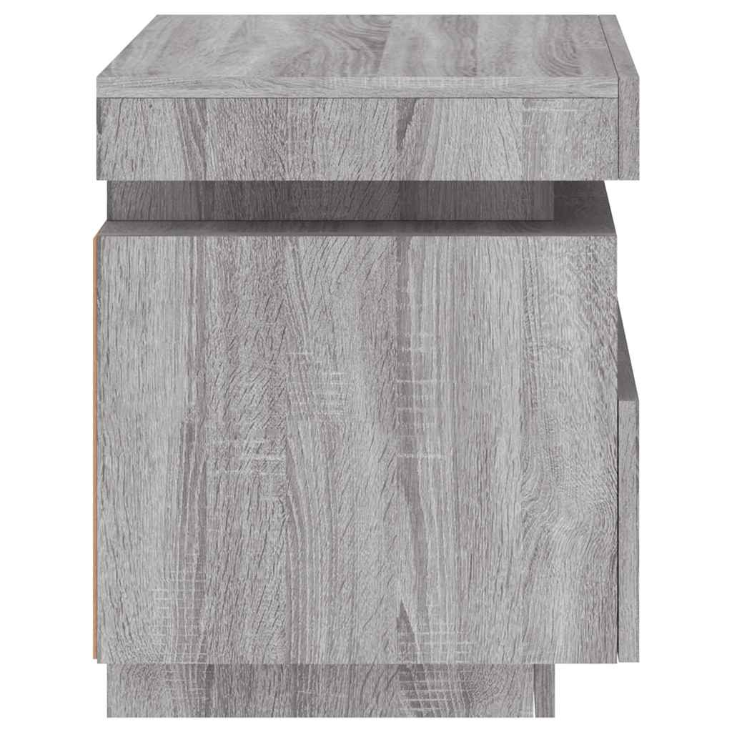 Armoires de chevet avec lumières LED 2 pcs sonoma gris - XIOS