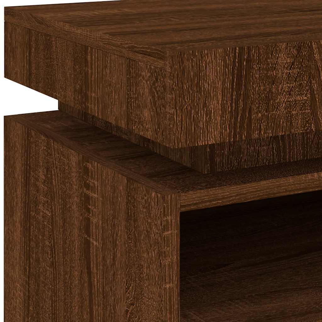 Armoire de chevet avec lumières LED chêne marron 40x39x48,5 cm - XIOS