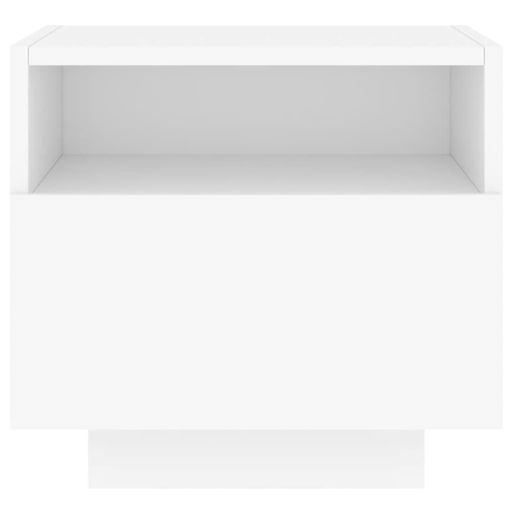 Table de chevet avec lumières LED blanc 40x39x37 cm