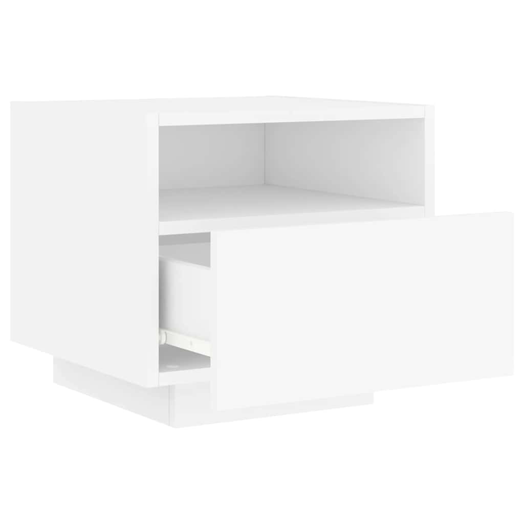 Armoires de chevet avec lumières LED 2 pcs blanc 40x39x37 cm - XIOS