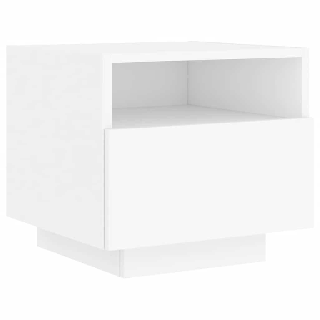 Armoires de chevet avec lumières LED 2 pcs blanc 40x39x37 cm - XIOS