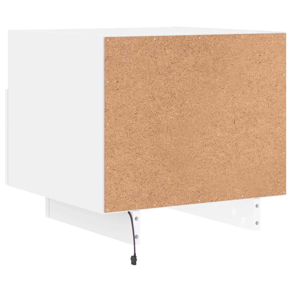 Armoires de chevet avec lumières LED 2 pcs blanc 40x39x37 cm - XIOS