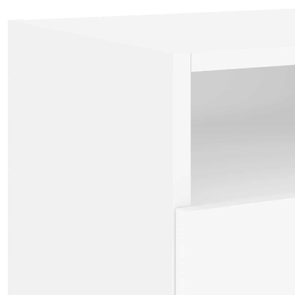 Armoires de chevet avec lumières LED 2 pcs blanc 40x39x37 cm