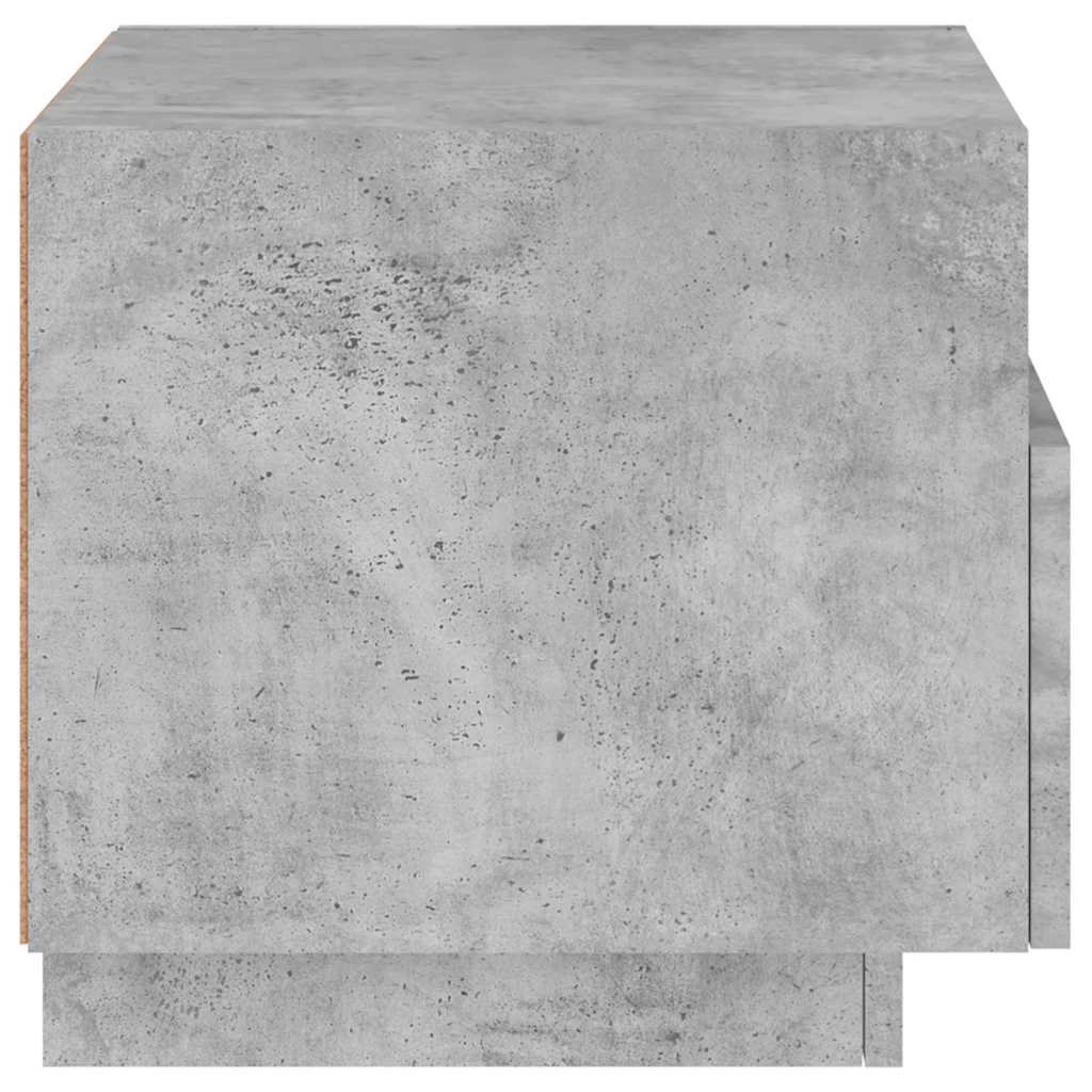 Table de chevet avec lumières LED gris béton 40x39x37 cm - XIOS