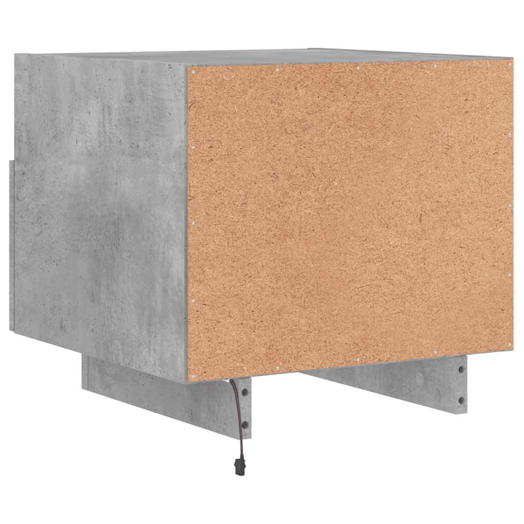 Table de chevet avec lumières LED gris béton 40x39x37 cm - XIOS