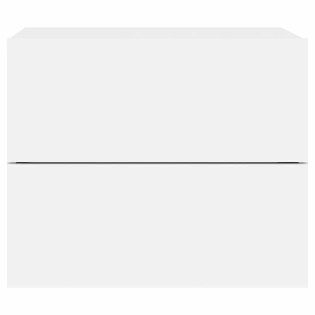 Tables de chevet murales avec lumières LED 2 pcs blanc - XIOS