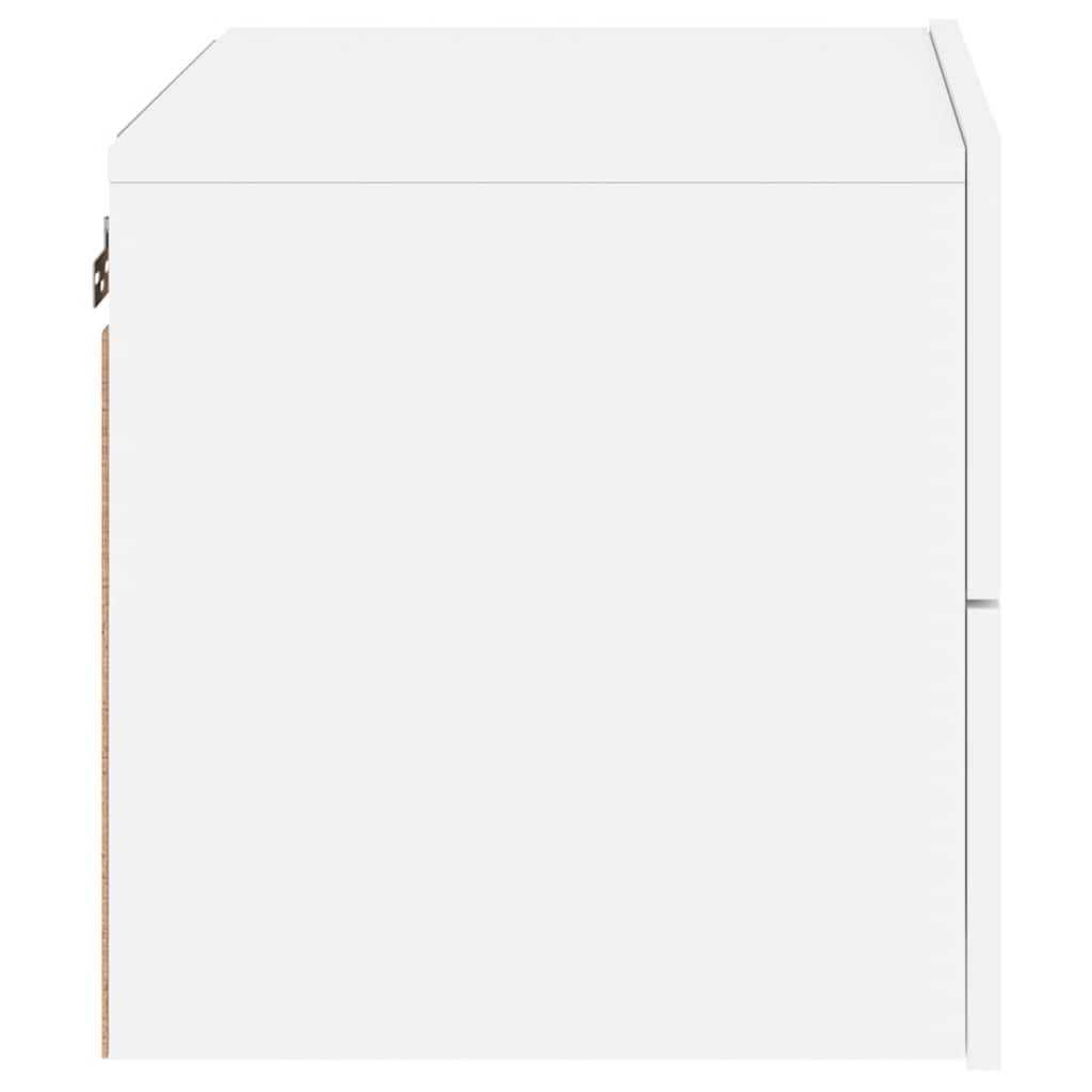 Tables de chevet murales avec lumières LED 2 pcs blanc - XIOS