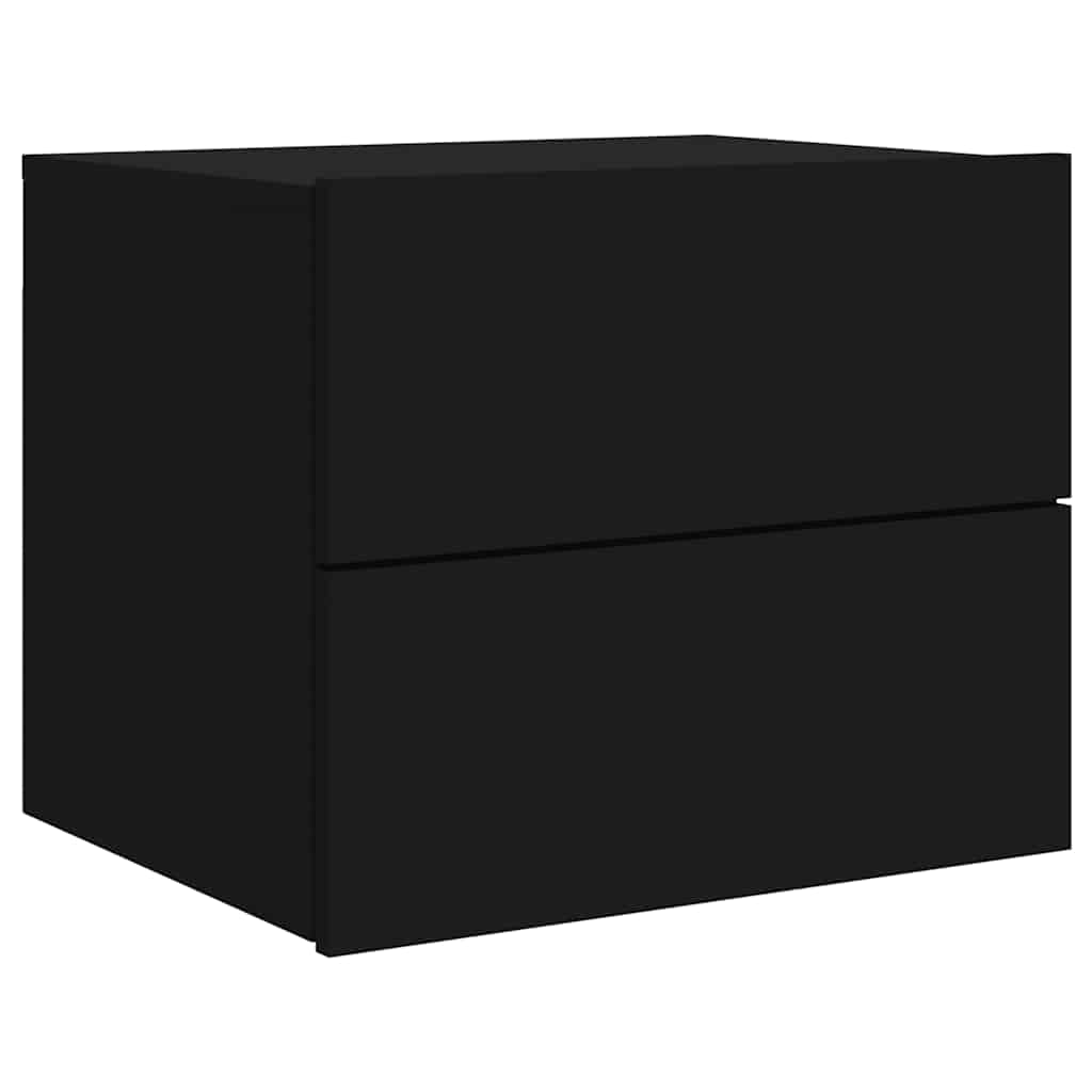 Tables de chevet murales avec lumières LED 2 pcs noir - XIOS