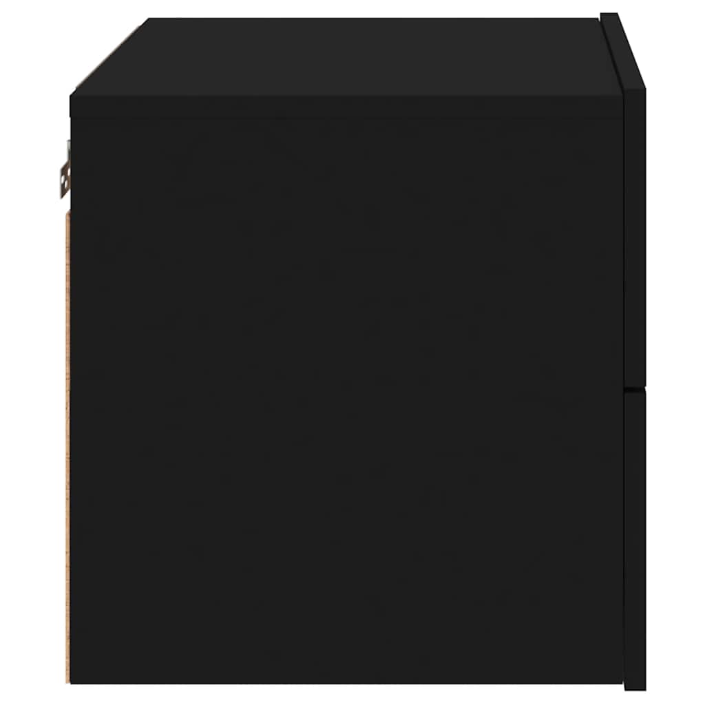 Tables de chevet murales avec lumières LED 2 pcs noir - XIOS