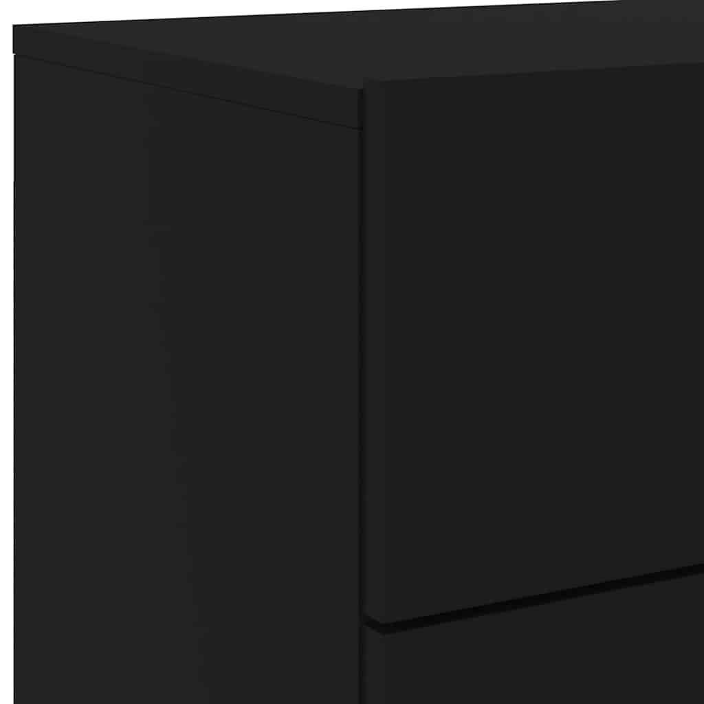 Tables de chevet murales avec lumières LED 2 pcs noir - XIOS