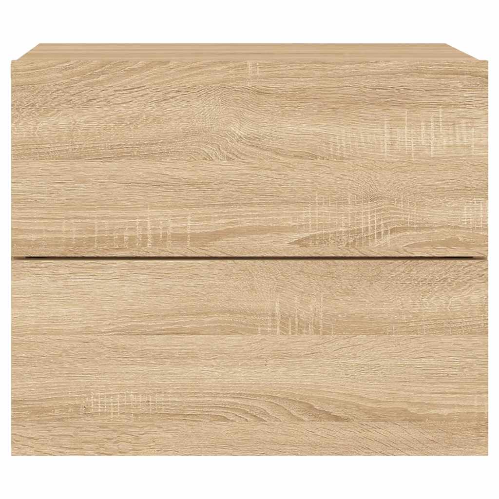 Table de chevet murale avec lumières LED chêne sonoma