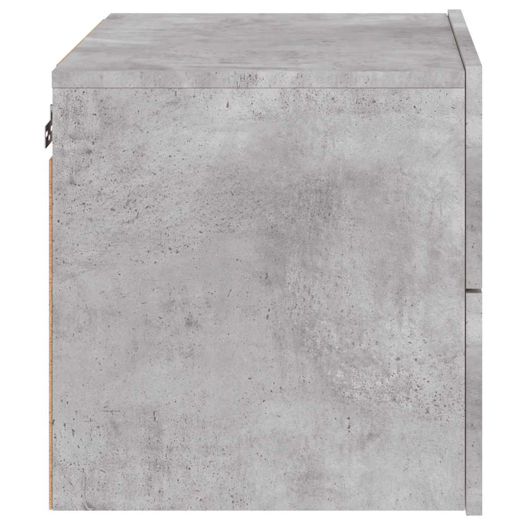 Tables de chevet murales avec lumières LED 2 pcs gris béton - XIOS