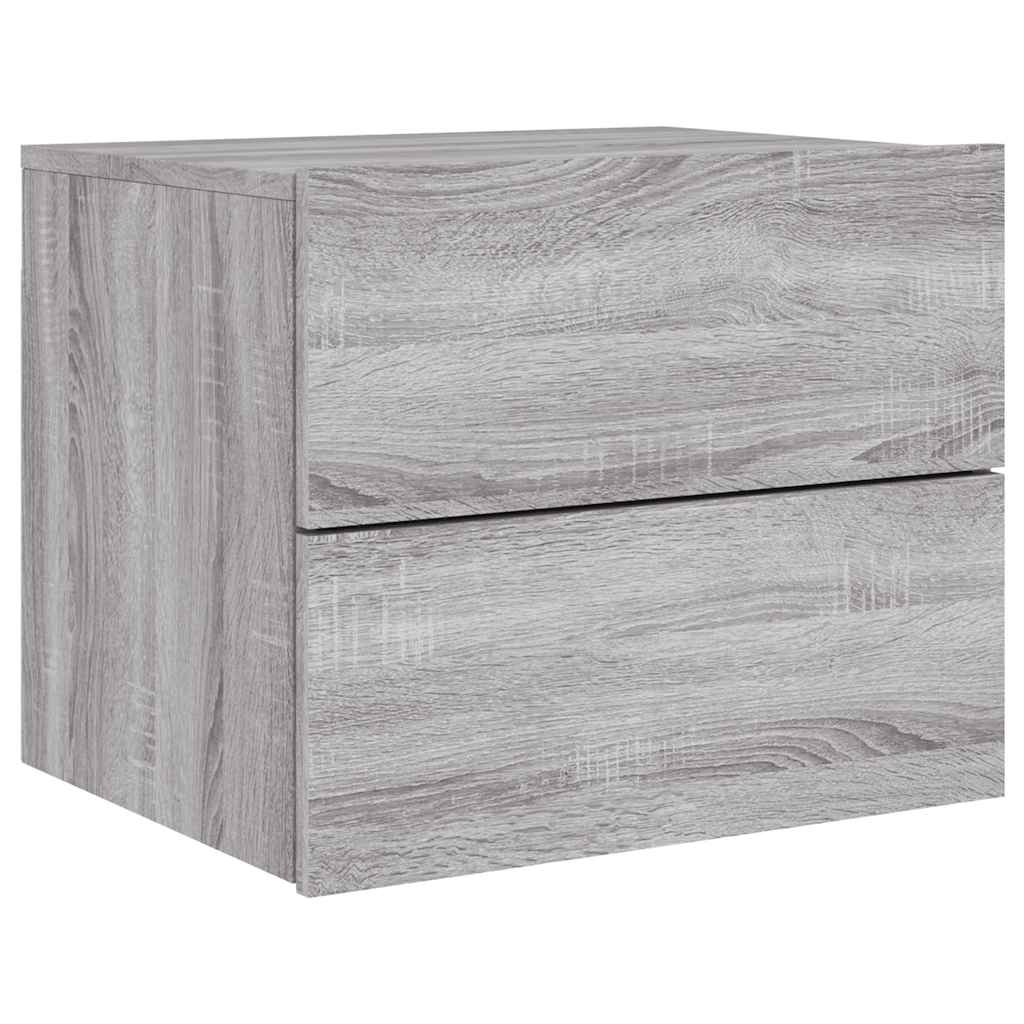 Table de chevet murale avec lumières LED sonoma gris - XIOS