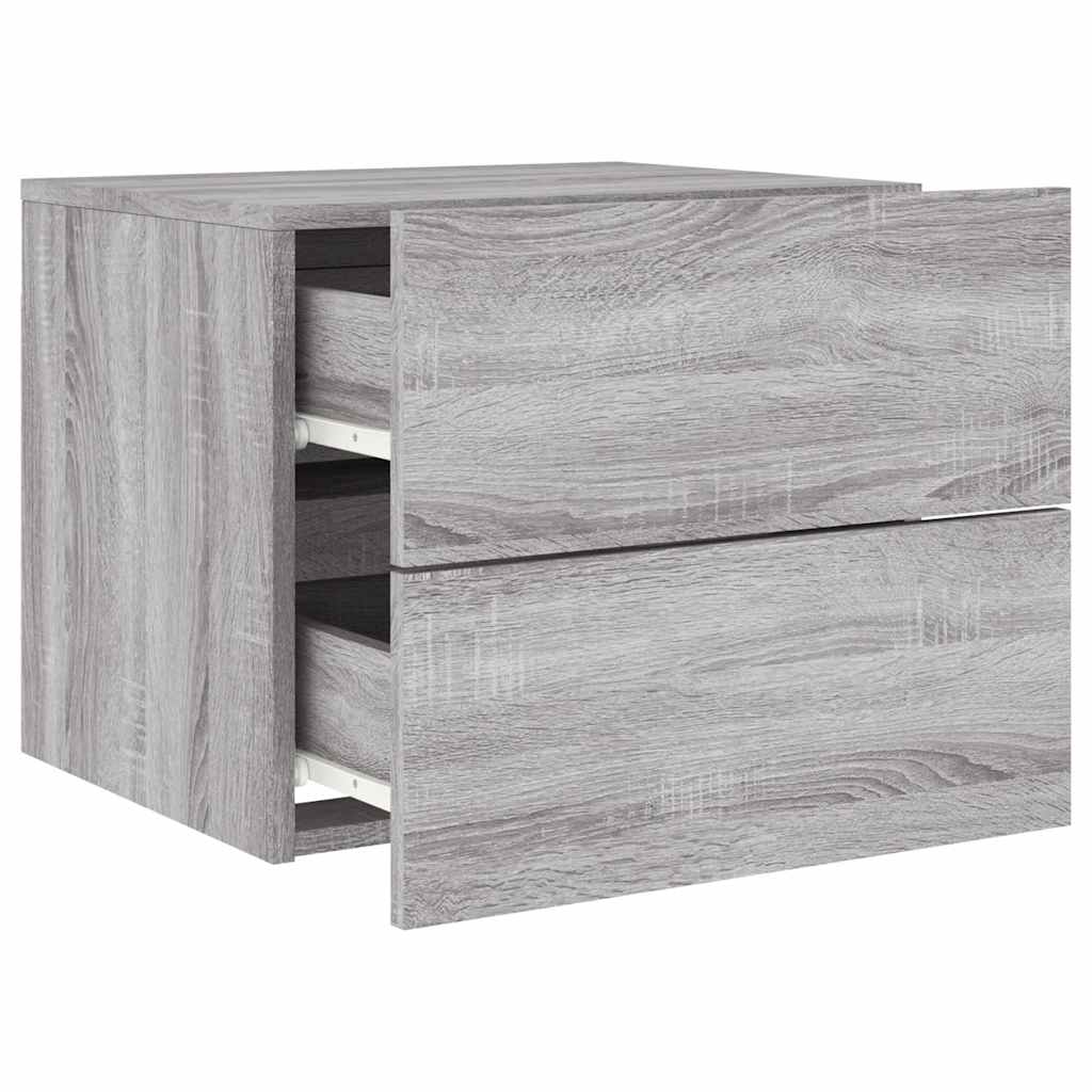 Table de chevet murale avec lumières LED sonoma gris - XIOS