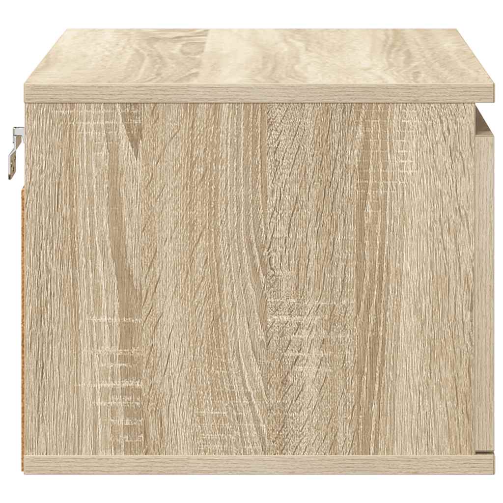 Tables de chevet murales avec lumières LED 2 pcs chêne sonoma - XIOS
