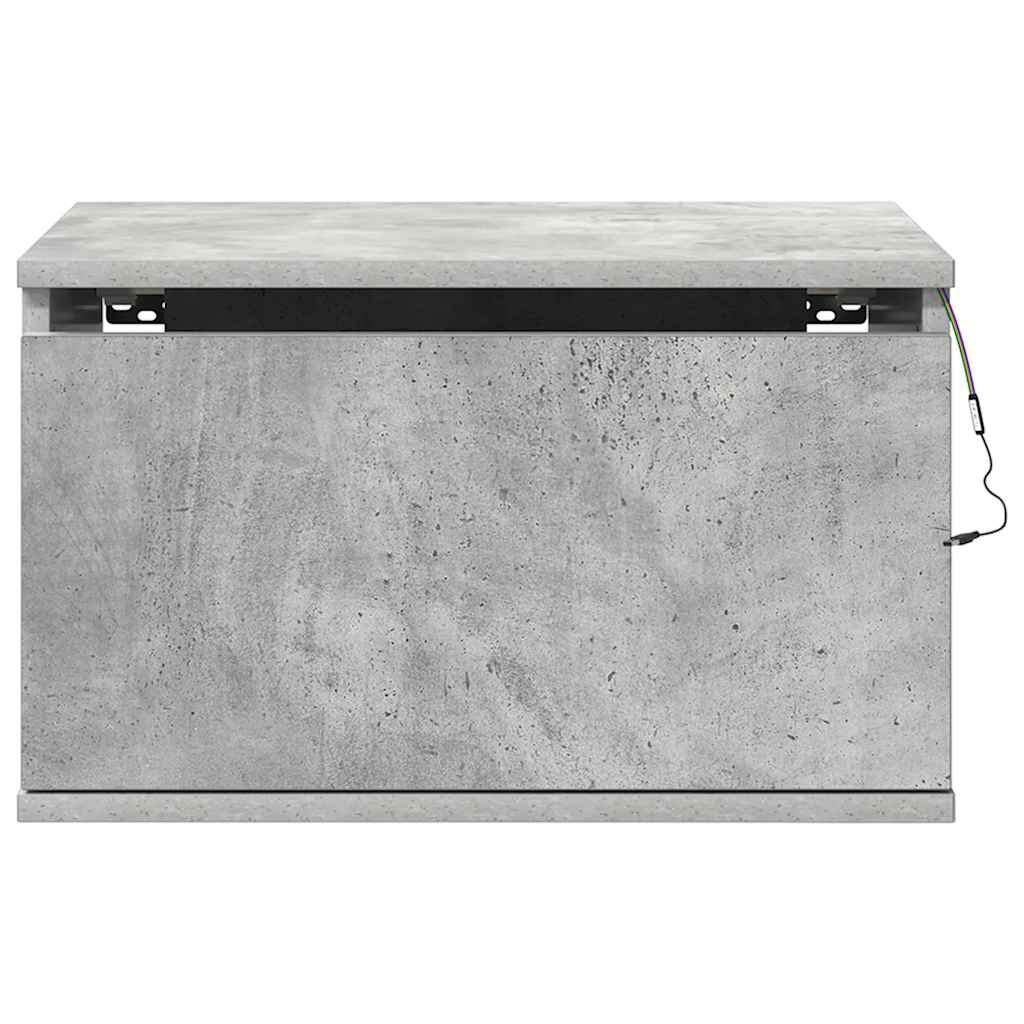 Tables de chevet murales avec lumières LED 2 pcs gris béton - XIOS