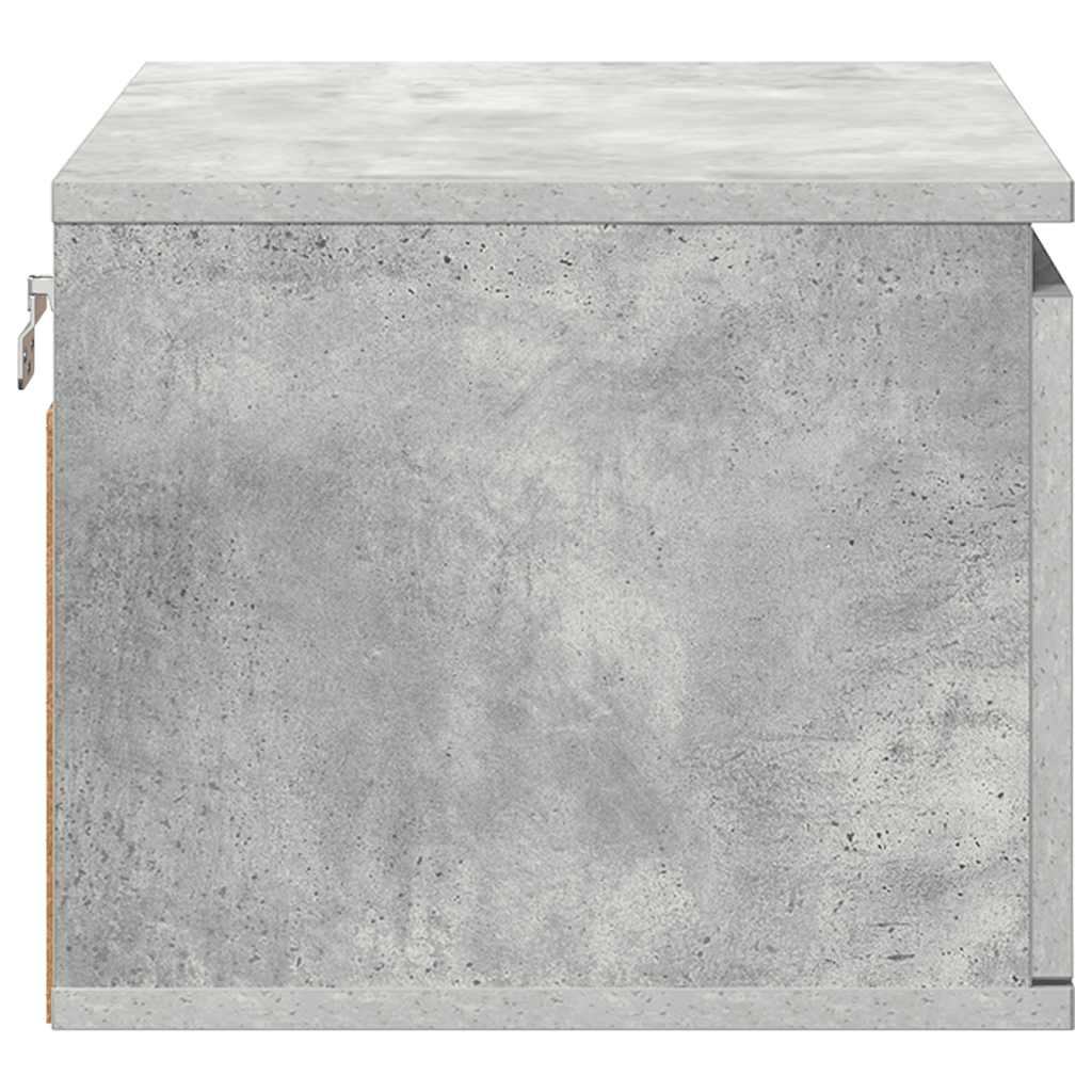 Tables de chevet murales avec lumières LED 2 pcs gris béton - XIOS