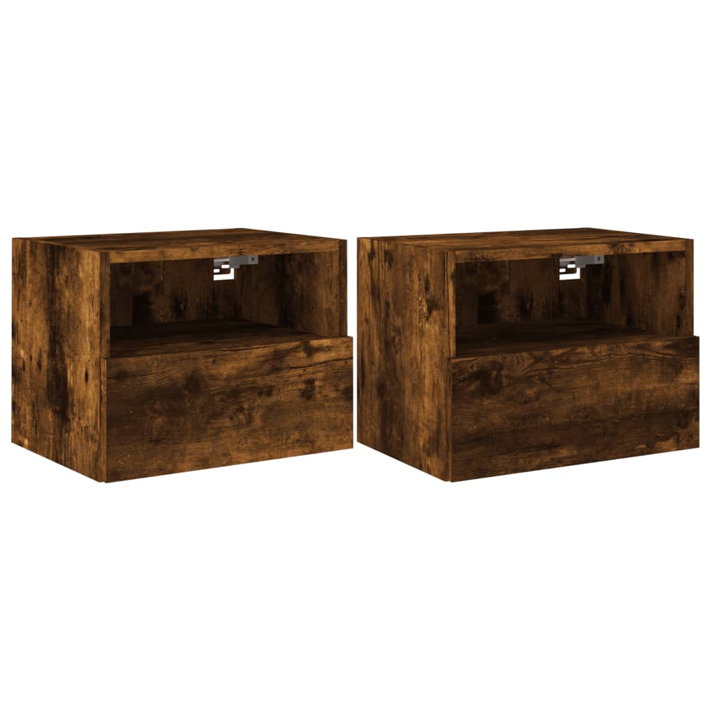 Meubles TV muraux 2 pcs chêne fumé 40x30x30cm bois d'ingénierie - XIOS