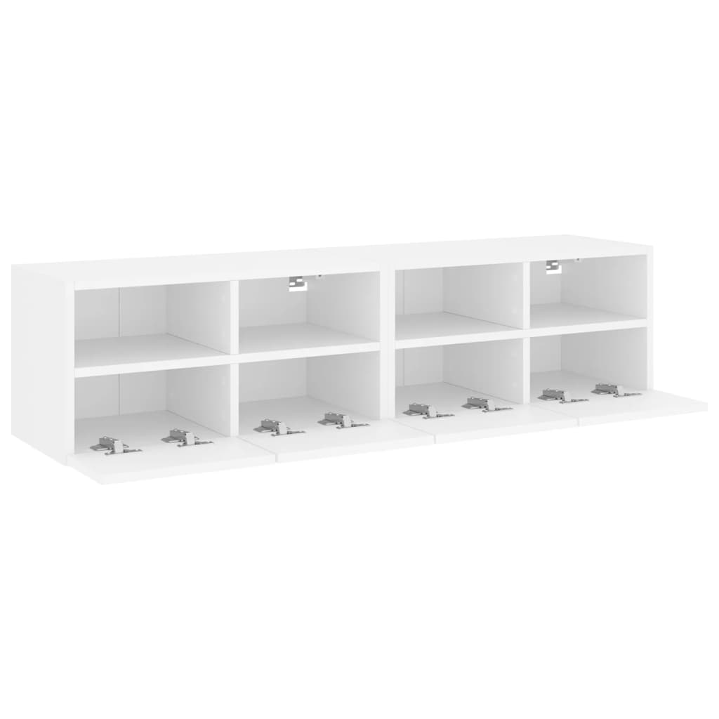 Meubles TV muraux 2 pcs blanc 60x30x30 cm bois d'ingénierie - XIOS