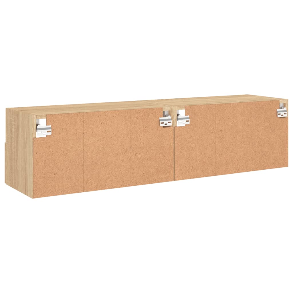 Meubles TV muraux 2 pcs chêne sonoma 60x30x30cm bois ingénierie - XIOS