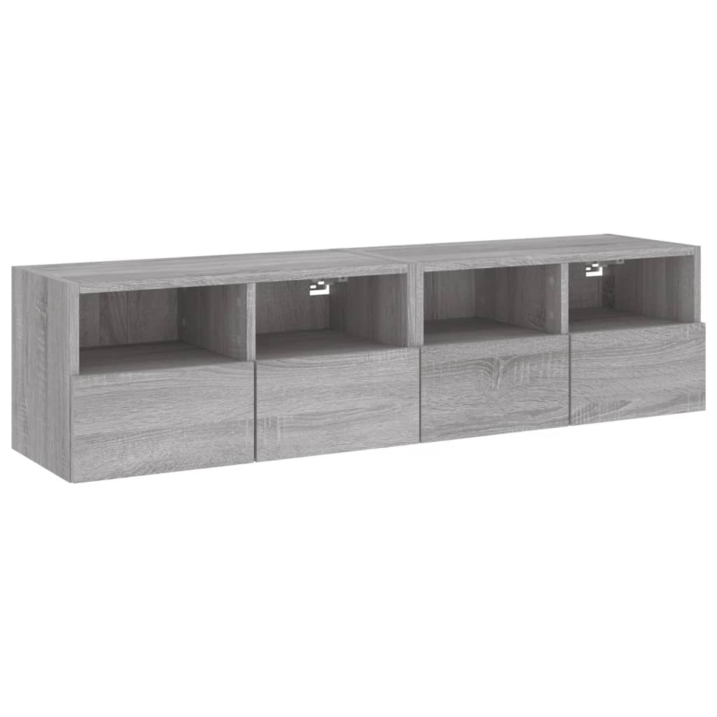 Meubles TV muraux 2pcs sonoma gris 60x30x30cm bois d'ingénierie - XIOS