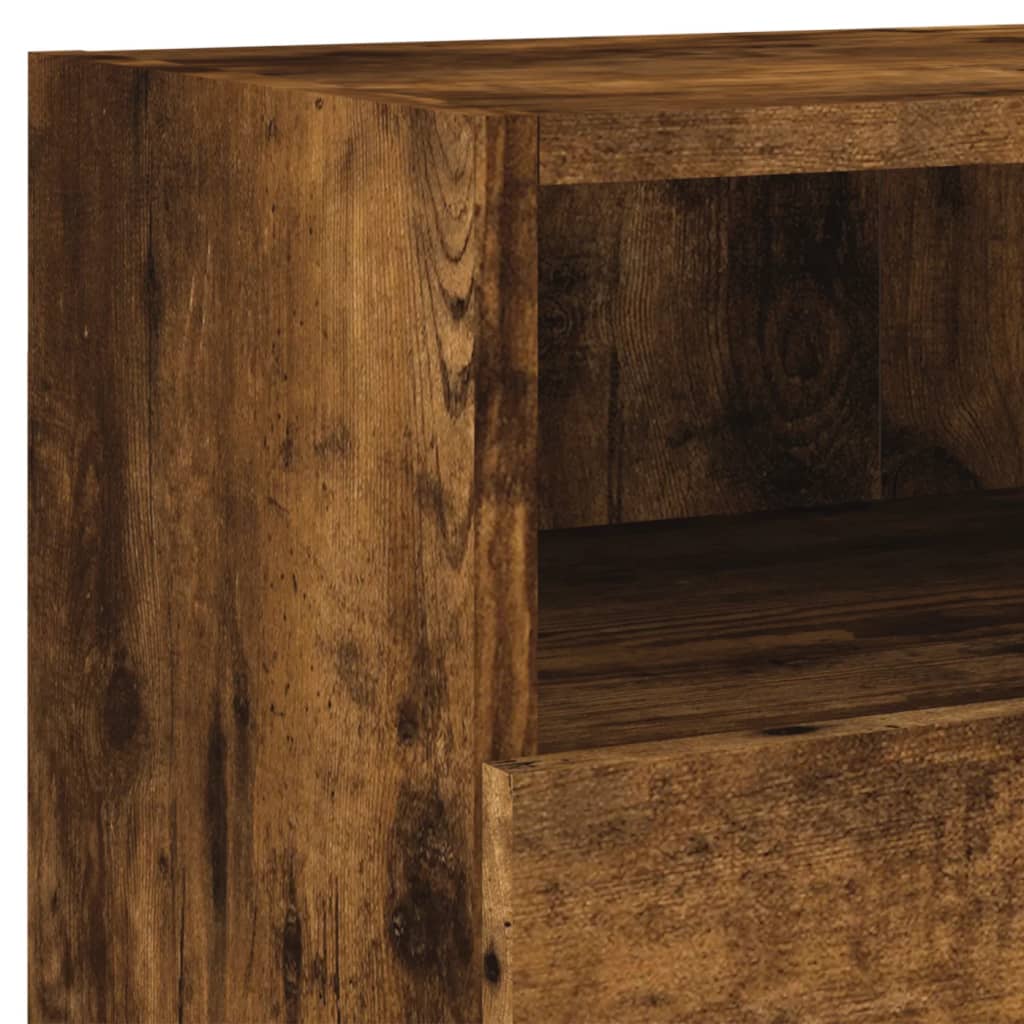 Meuble TV mural chêne fumé 80x30x30 cm bois d'ingénierie - XIOS