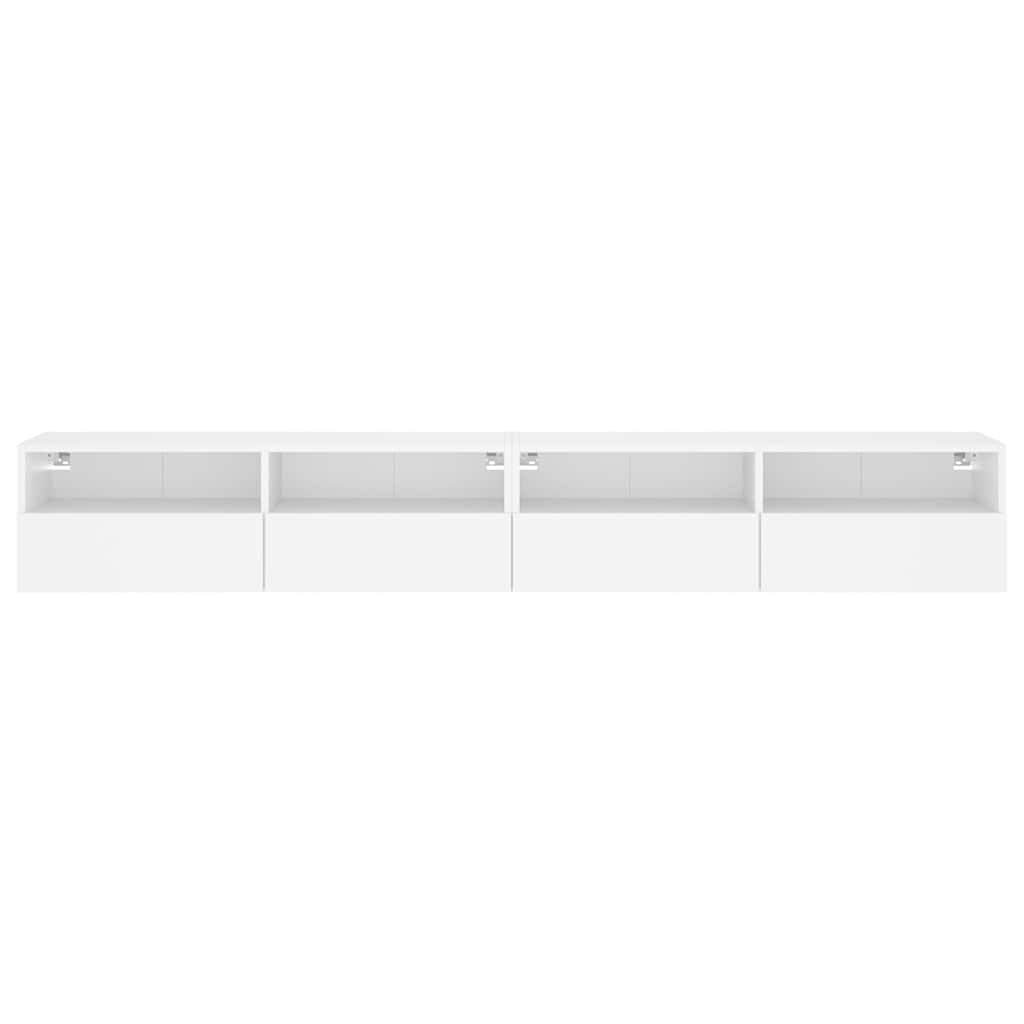 Meubles TV muraux 2 pcs blanc 100x30x30 cm bois d'ingénierie - XIOS